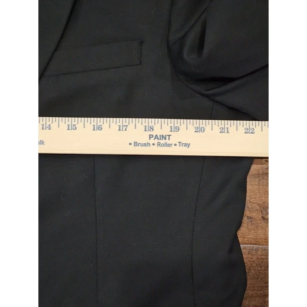 Jos A Bank 44R Metal Button Blazer Eagle Crown Black Sport Coat Wool Suit Jacket